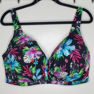Tropical Print Underwire Bikini Top 42F
